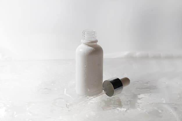 A close-up of different skincare products containing niacinamide, such as a serum, a moisturizer, and a toner. The products are arranged on a clean, white surface with soft, diffused lighting.