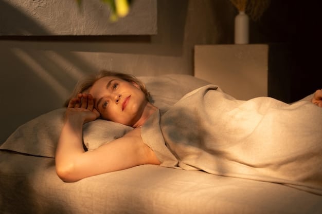 A woman sleeping peacefully in a dark, quiet room, with soft, natural lighting. The scene is serene and emphasizes the importance of rest and relaxation for overall well-being.
