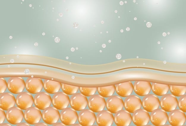 An illustration showing the different layers of the skin, highlighting the collagen fibers within the dermis and contrasting the density of collagen in young versus aged skin.