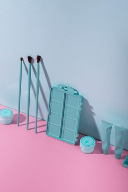 A neatly arranged set of blush brushes on a vanity table, highlighting their different shapes (angled, round, tapered) and bristle types (natural, synthetic) against a soft, pastel background.