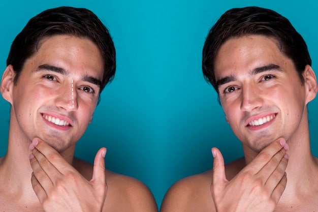 A split image showing a close-up of a blackhead on the left and a whitehead on the right, with arrows pointing to the distinct features of each.