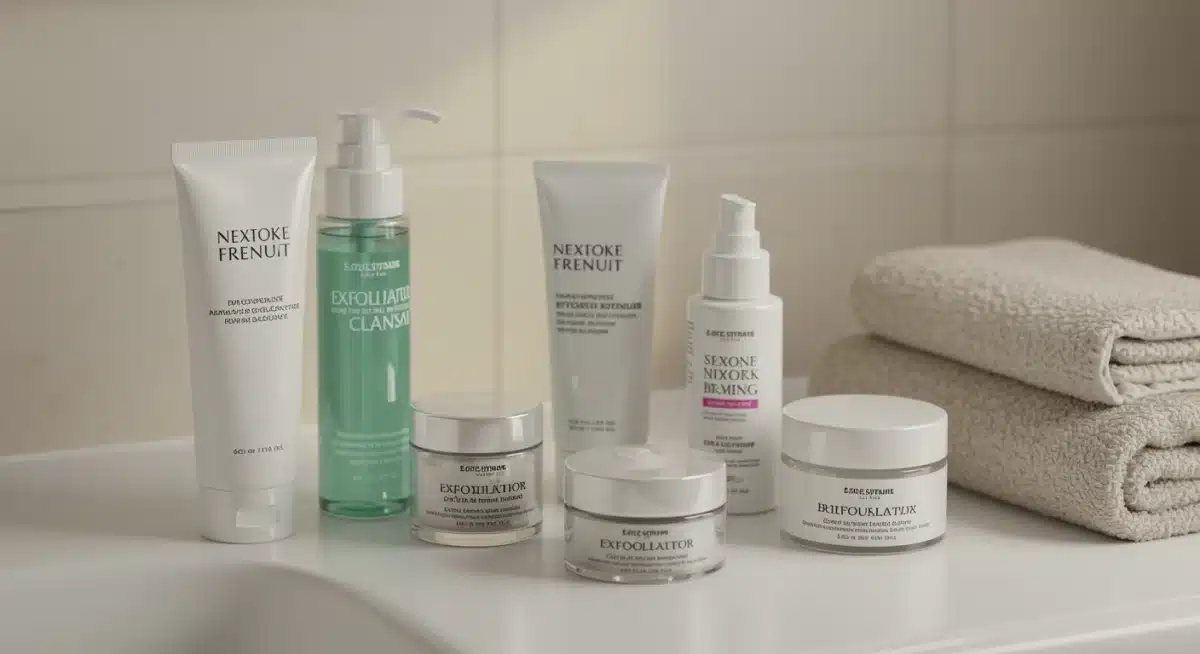 Assortment of skincare products for a complete at-home facial routine
