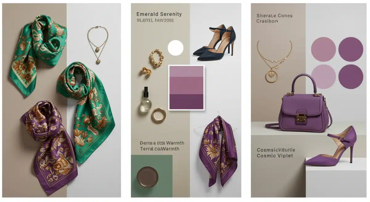 Fashion mood board showcasing 2026 dominant color trends