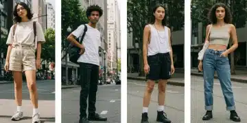 Gen Z street style in 2026, featuring diverse fashion trends and urban backdrop.