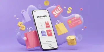 Maximizing Your Shein4All Budget: 3 Smart Strategies for 2026 Sales Events Shein4All app interface showing sales, surrounded by shopping bags and money symbols, representing smart budget management for 2026.