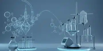 2026 Skincare Revolution: New Anti-Aging Ingredients in the US Futuristic skincare lab with advanced anti-aging ingredients