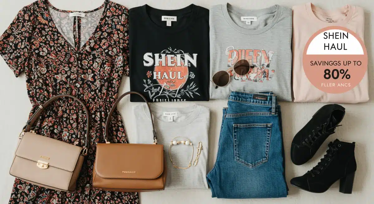 Curated selection of trendy fashion items purchased from Shein's clearance section with significant savings.