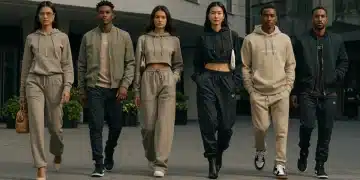Celebrities showcasing elevated athleisure and luxe sportswear styles in a modern city setting, 2026 fashion
