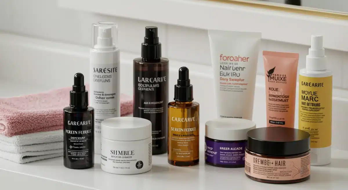 Assortment of hair care products for treatment routines