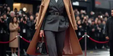 Celebrity Wardrobe Refresh: 7 Investment Pieces A-Listers Are Buying for 2026 Glamorous celebrity in a tailored power suit with a classic designer handbag, exuding sophistication and timeless style.