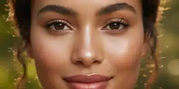 Woman with radiant, flawless foundation showing a perfect complexion