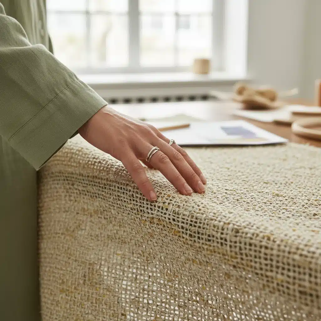 Close-up of pineapple leaf textile, highlighting natural texture and sustainable fashion design.