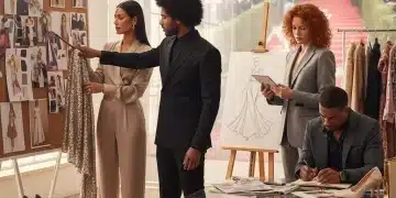 Four celebrity stylists discussing fashion trends and strategies for the 2026 Awards Season in a stylish studio.