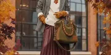 Model displaying Fall 2026 fashion accessories